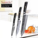SUNNECKO Damascus Chef Utility Bread Paring Santoku Steak Knife Japanese VG10 Steel G10 Handle Meat Cutting Kitchen Knives Set