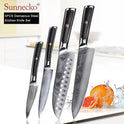 SUNNECKO Damascus Chef Utility Bread Paring Santoku Steak Knife Japanese VG10 Steel G10 Handle Meat Cutting Kitchen Knives Set