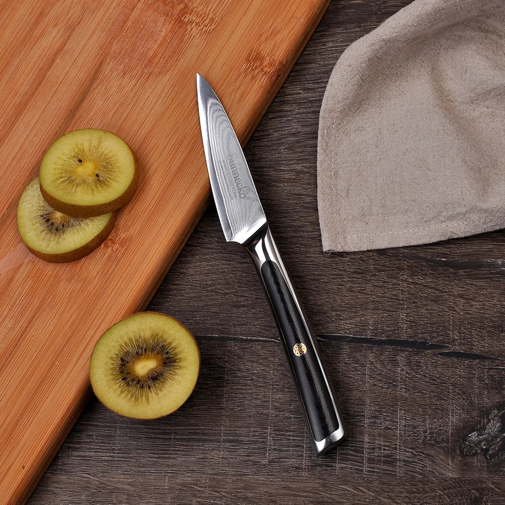 SUNNECKO Damascus Chef Utility Bread Paring Santoku Steak Knife Japanese VG10 Steel G10 Handle Meat Cutting Kitchen Knives Set