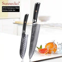 SUNNECKO Damascus Chef Utility Bread Paring Santoku Steak Knife Japanese VG10 Steel G10 Handle Meat Cutting Kitchen Knives Set