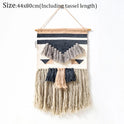 Hand Woven Tufted Tapestry Macrame Tassel Bohemian Wall Hanging Tapestries Boho Weding Wall Decor Apartment Dorm Room Decoration