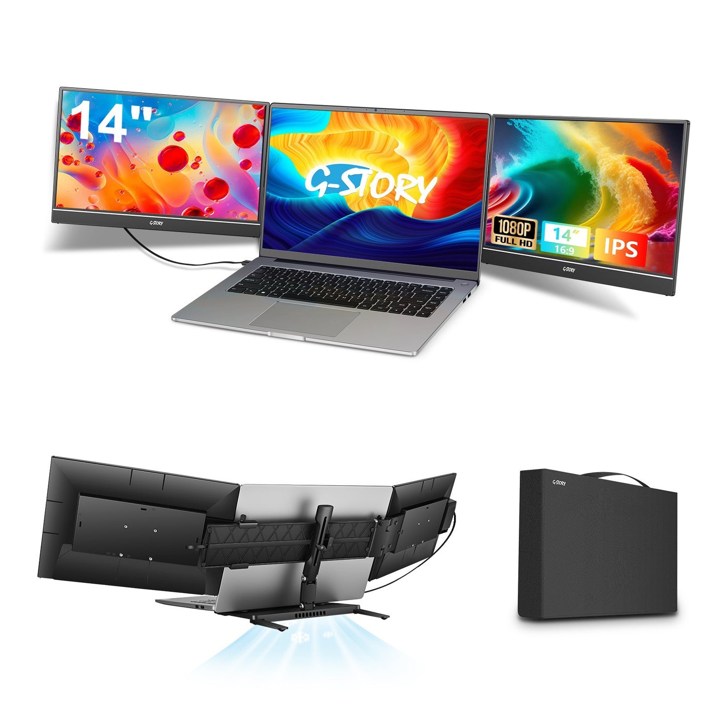 G-STORY Cross-border Stock Trading Office 23.4-inch HD Monitor for Laptop/Computer Dual Screen Extension