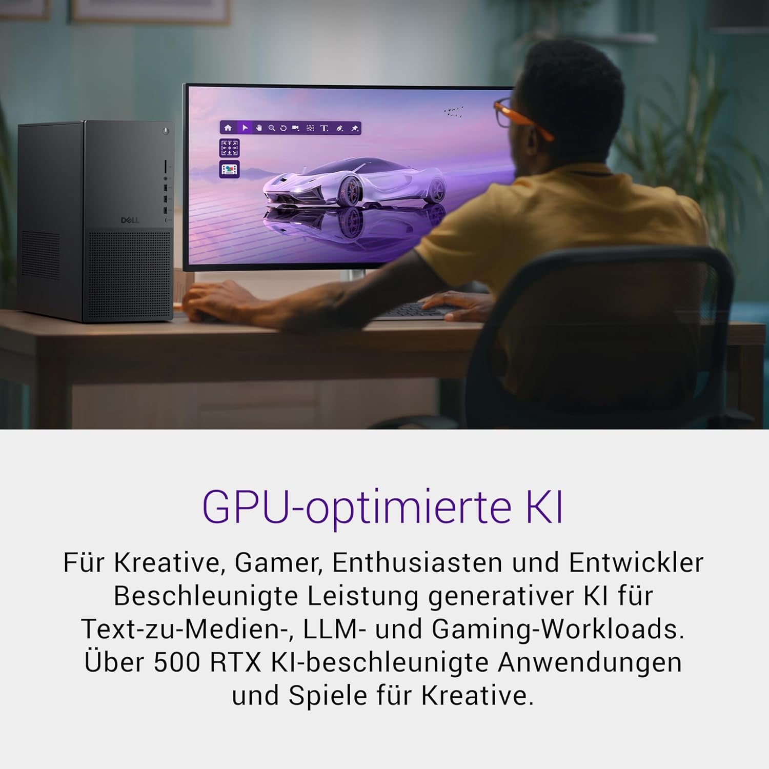Dell Tower plus EBT2250 Desktop-Pc - Intel Core Ultra 7 Series 2, 16GB RAM, 1TB SSD, NVIDIA Geforce RTX 5060, Wi-Fi 7, HDMI, Thunderbolt 4, Mcafee Business Protection 1 Jahr, Windows 11 Pro, Graphit