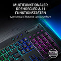 Razer Blackwidow V4 Low-Profile Hyperspeed - Kabellose, Flache Mechanische Gaming-Tastatur (Hyperspeed Wireless & BT, Multifunktionaler Drehregler & 11 Funktionstasten) Orange Switches | De-Layout