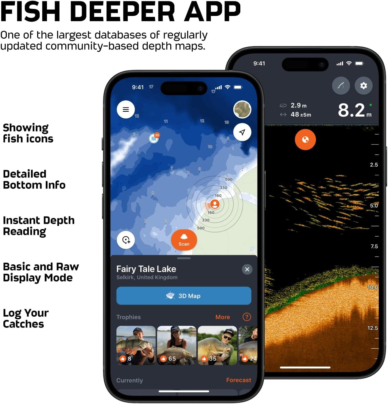 Deeper Smart Sonar Pro+ 2 Fischfinder Echolot – Mit Tiefenmesser Und Gps-Sender | Angeln Im Kajak, Boot Oder Beim Eisangeln | Mit Kostenloser App