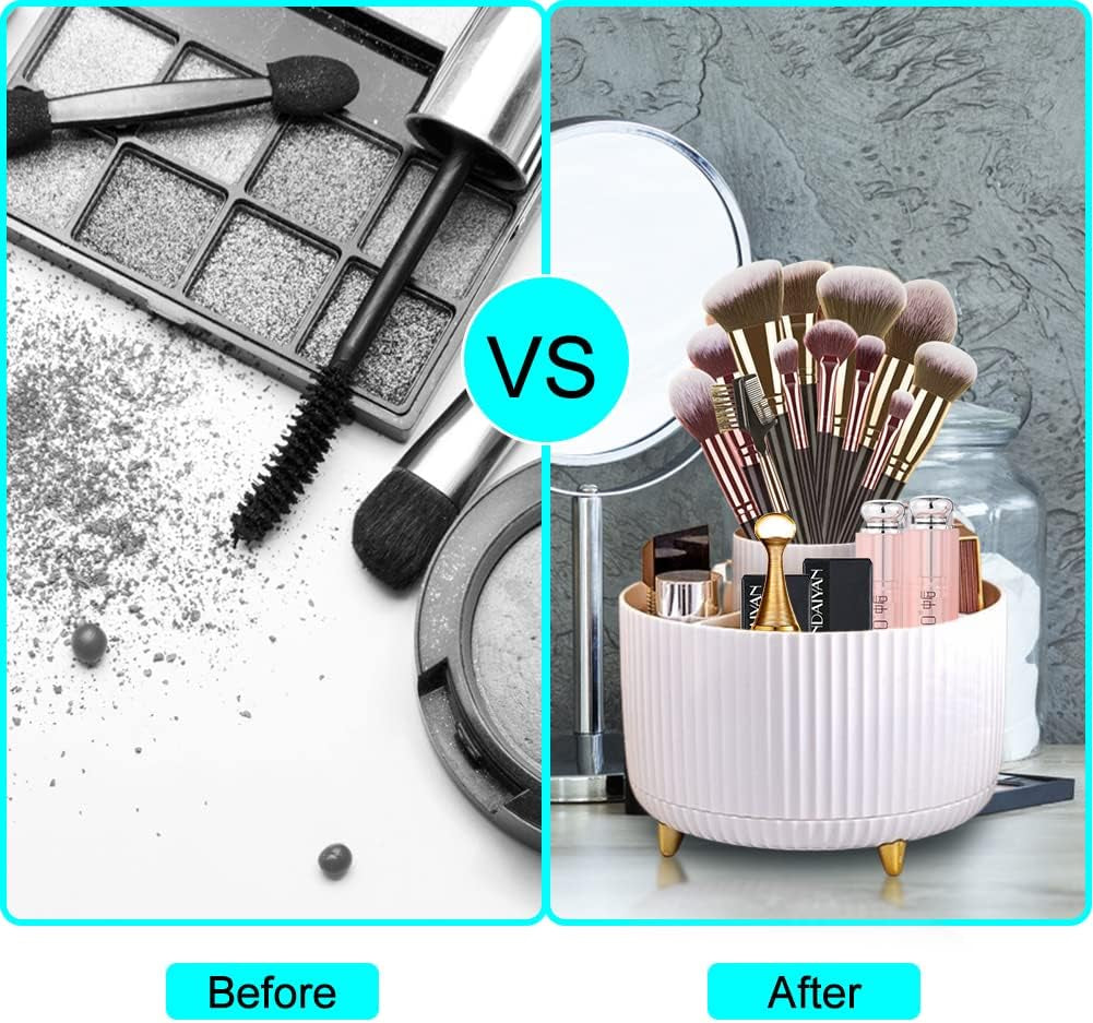 Kosmetik Make up Organizer, 360°Drehbarer Pinsel Organizer, Kosmetikregal, Lidschattenpinsel Lippenstift Etui, Kosmetik Organizers Für Zimmer Decor Frisiertisch, Schlafzimmer, Bad