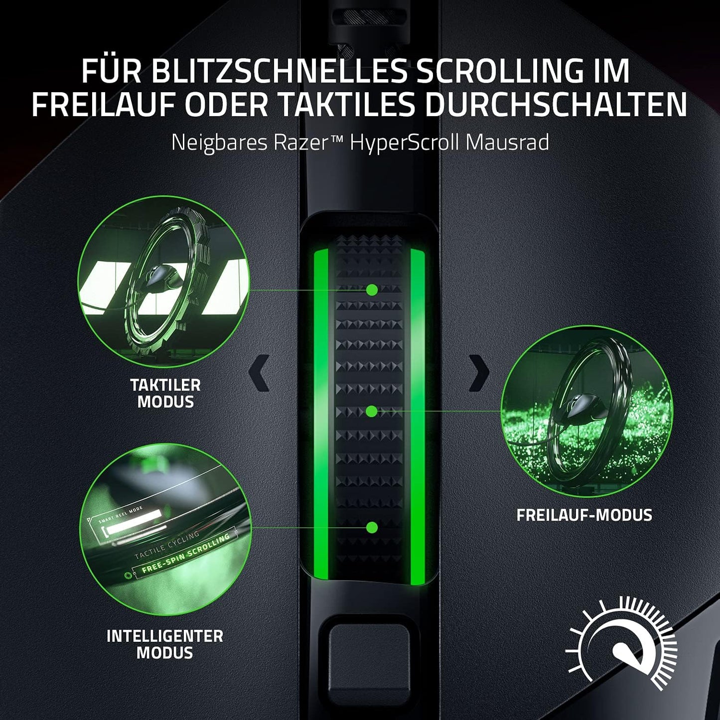 Razer Basilisk V3 - Kabelgebundene, Anpassbare Gaming Maus Mit Chroma RGB Für PC / Mac (10+1 Programmierbare Tasten, Neigbares Hyperscroll Mausrad, Ergonomisches Design) Schwarz