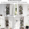Eckregal Hängend Set Aus 4, Rustikale Holz-Wandaufbewahrung Für Kinderzimmer Bücherregal, Niedliches Eck-Wandregale Aus Holz Für Badezimmer Wohnzimmer Küchendekoration, Schwarz
