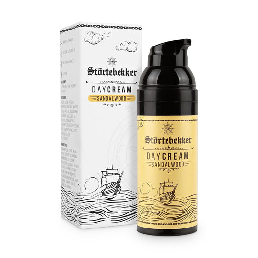 Störtebekker® Premium Tagescreme Sandelholz - Enthält Hochwertiges Mandelöl Und Jojobaöl Gegen Irritationen - Angenehmer Sandelholz Duft - Männer/Herren Geschenkidee - 50Ml - Made in Germany