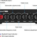 Nobsound NS-14G 2.1 Verstärker, Audio Amplifier, Bluetooth 5.0 Hifi Stereo 200W 2.1-Kanal Subwoofer Leistungsverstärker Mit Höhen- Und Basskontrolle Für Heim- Und Autolautsprecher