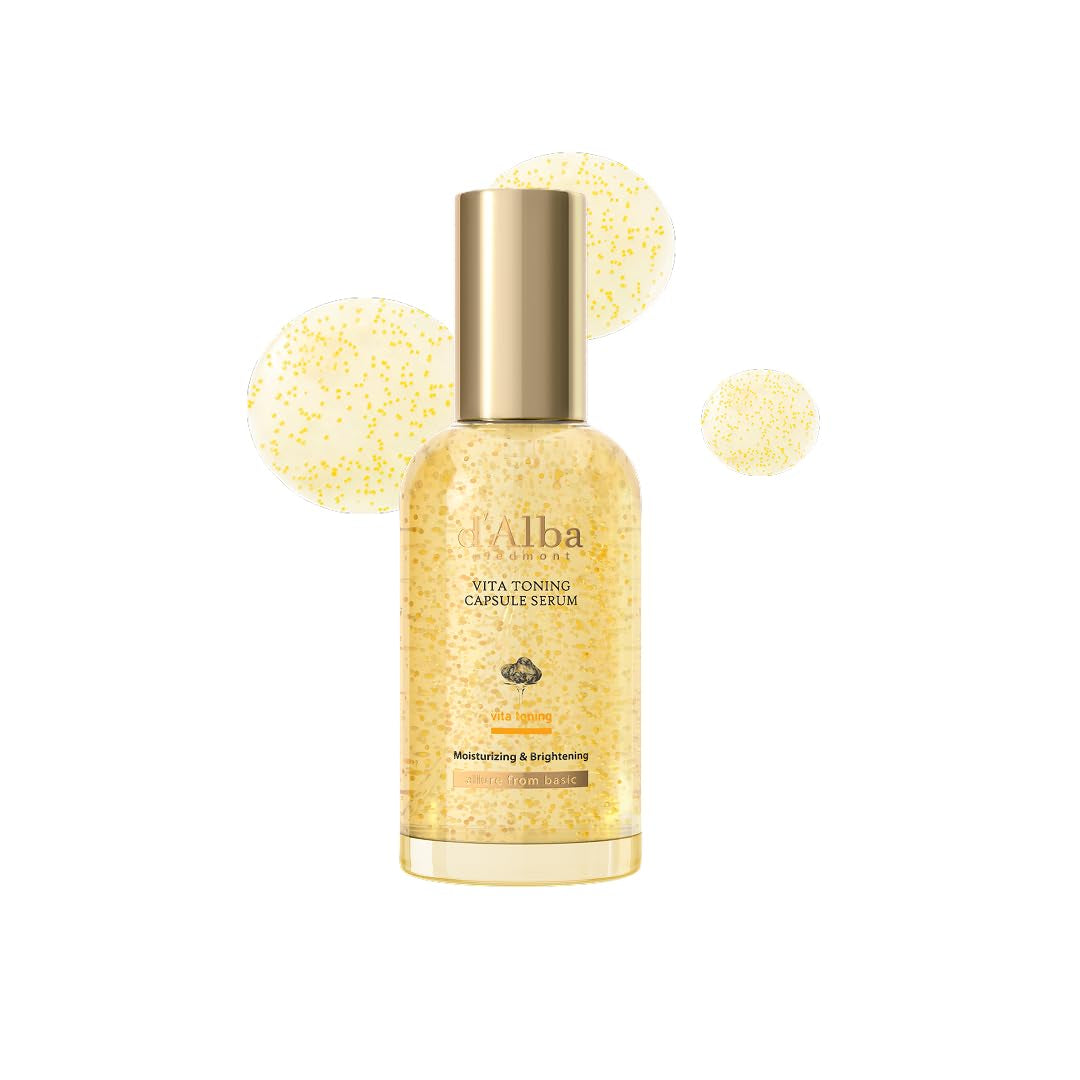 D'Alba Piedmont Vita Toning Kapselserum, Täglicher Vitamin-Boost Für Strahlende Haut, Doppel-Vitamin-Formel, Großgröße (100 Ml)