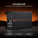 Fosi Audio CA30 4-Kanal-Autoverstärker Klasse D, Unabhängige Frequenzweiche, Cinch-/Hochpegeleingang, 88% Wirkungsgrad, 100W X 4 Bei 4 Ω/320 W Gebrückt, Rauscharmer Für Fahrzeug-Stereo-Audiosysteme