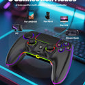 MYSTILUCK Wireless Pro Controller Für Ps-5/Pc/Mac/Ios/Android/Steam Deck, Gamepad Mit 7 Variablen RGB Farben/Hall Effect Sticks&Triggers/Dual Vibration/Headset Anschluss/1500 Mah Akku