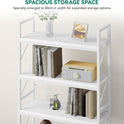 YITAHOME Bücherregal Mit 5 Ebenen - Industrielles Holzregal Mit Metallrahmen, Großes Freistehendes Regal, Präsentationsregal Für Wohnzimmer, Heimbüro - Reinweiß