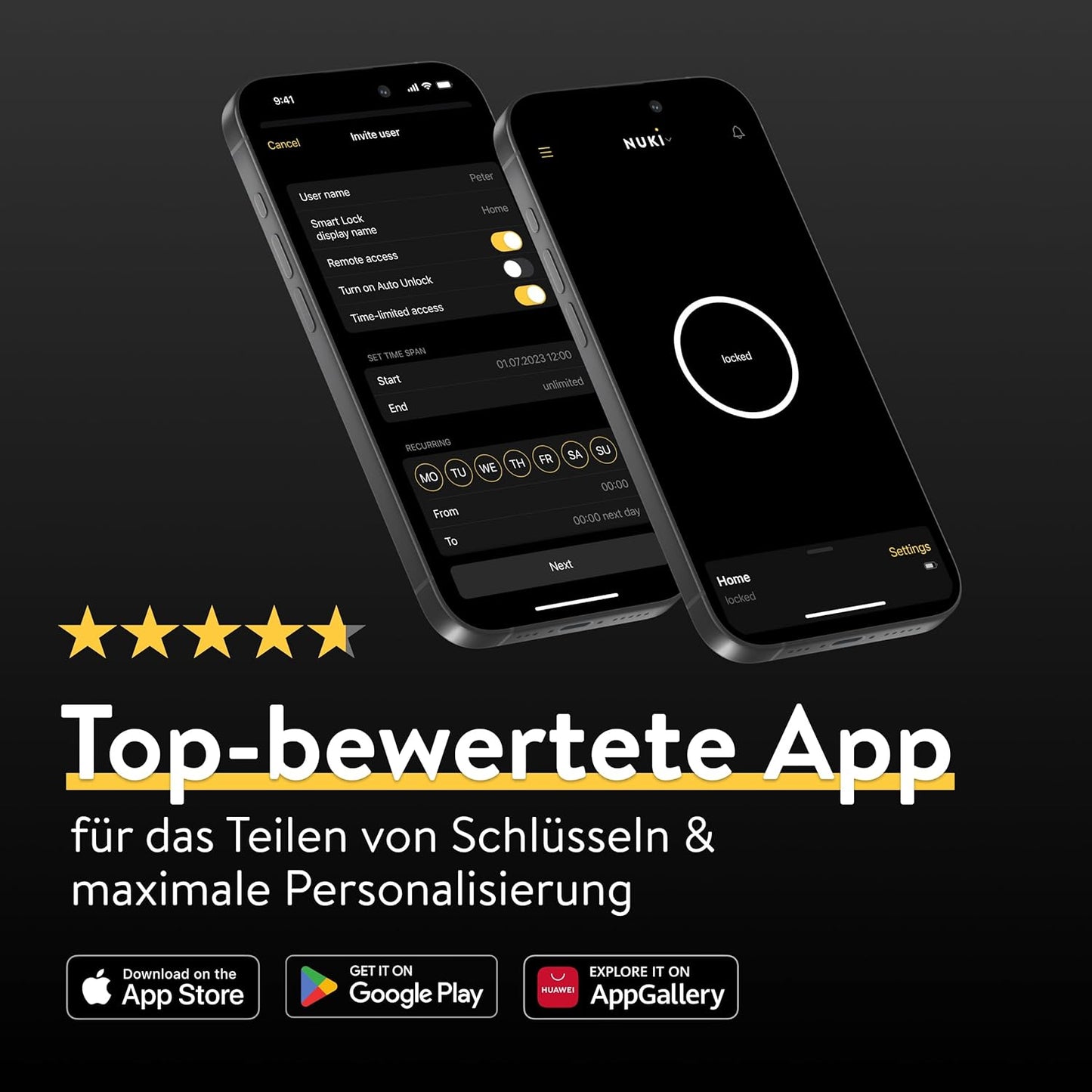 Nuki Smart Lock Pro Mit Bluetooth, WLAN & Matter, Für Mühelose Integration Ins Smart Home, Elektronisches Türschloss Ermöglicht Tür Aus Der Ferne Zu Sperren, Einfach Zum Nachrüsten Ohne Zylindertausch