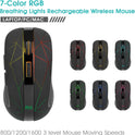Kabellose Funkmaus, 2.4G Optische Maus Mit USB Nano Empfänger, 7 LED Beleuchtung Für Windows/Mac/Linux, Office Home, Schwarz