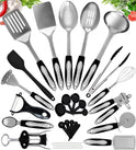 Küchenutensilien Set Kochset - Antihaft Hitzebeständiger Küchenhelfer Set - Pfannenwender Kochlöffel Set - Küchen Gadgets (41-Tlg Edelstahl Set)
