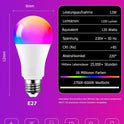 Ilc Alexa-Glühbirnen, Funktioniert Mit Alexa (Echo-Geräte Erforderlich), 12 W E27 Schraube, LED, Smart-Glühbirne, Farbwechsel, Farbtemperatur, Abstimmbar, 2700 K-6000 K + RGB (4 Stück)
