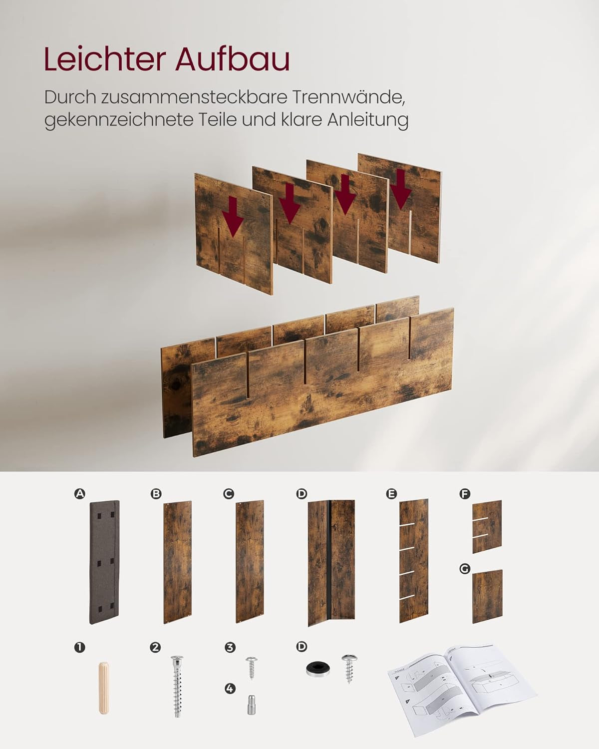VASAGLE Schuhbank, Schuhregal Mit Sitzfläche, Sitzbank Mit Stauraum, Kissen, 15 Fächer, Für Wohnzimmer, Flur, 30 X 105 X 48 Cm, Vintagebraun-Kastanienbraun LHS15BX