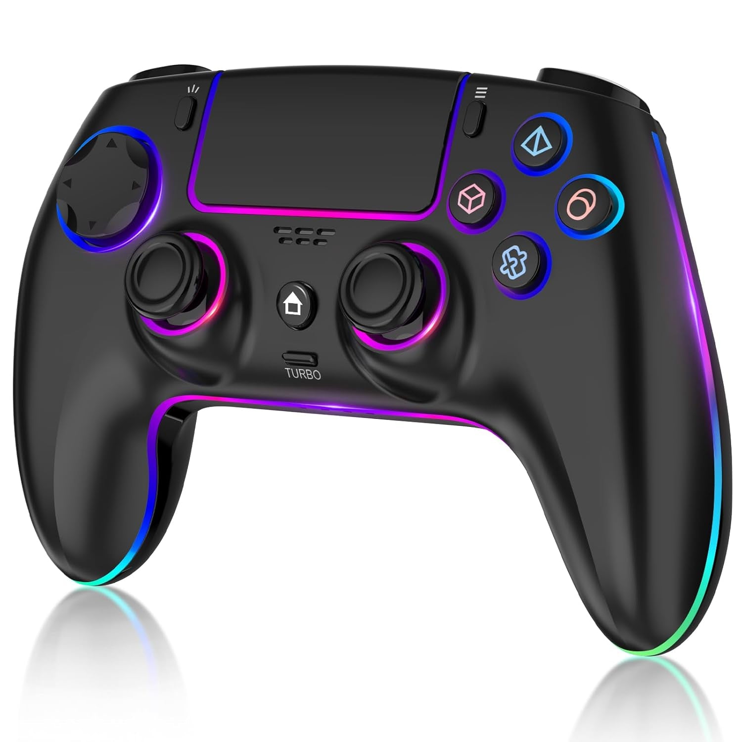 MYSTILUCK Wireless Pro Controller Für Ps-5/Pc/Mac/Ios/Android/Steam Deck, Gamepad Mit 7 Variablen RGB Farben/Hall Effect Sticks&Triggers/Dual Vibration/Headset Anschluss/1500 Mah Akku