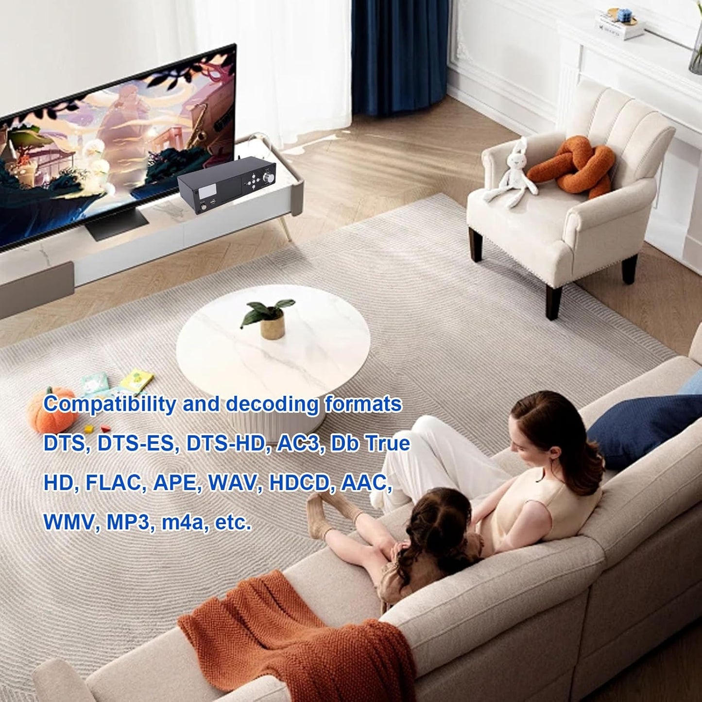 VBESTLIFE 5.1 Surround Sound Decoder, DTS AC3 LPCM Audio Decoder Mit Bluetooth 5.0, Optischer Koaxialeingang, Für Heimkino-Dvd-Player Tv-Set-Top-Box (Eu-Stecker)