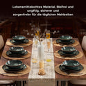 Geschirrset 6 Personen, 24-Tlg Steinzeug Tafelservice Set, Unregelmäßig Rund Geschirr Set Mit Speiseteller, Dessertteller, Müslischalen, Mikrowellen- & Spülmaschinenfest, Reaktives Tundra Grün