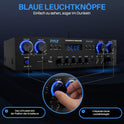 Pyle Amplifier, 800W Bluetooth Verstärker – 4-Kanal Mini Amp Mit MP3, USB, AUX, SD, Mikrofon, FM, RCA, Reverb/Delay – Stereo Für Heimkino, Studio & Theater
