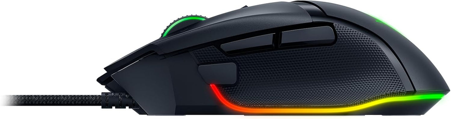 Razer Basilisk V3 - Kabelgebundene, Anpassbare Gaming Maus Mit Chroma RGB Für PC / Mac (10+1 Programmierbare Tasten, Neigbares Hyperscroll Mausrad, Ergonomisches Design) Schwarz