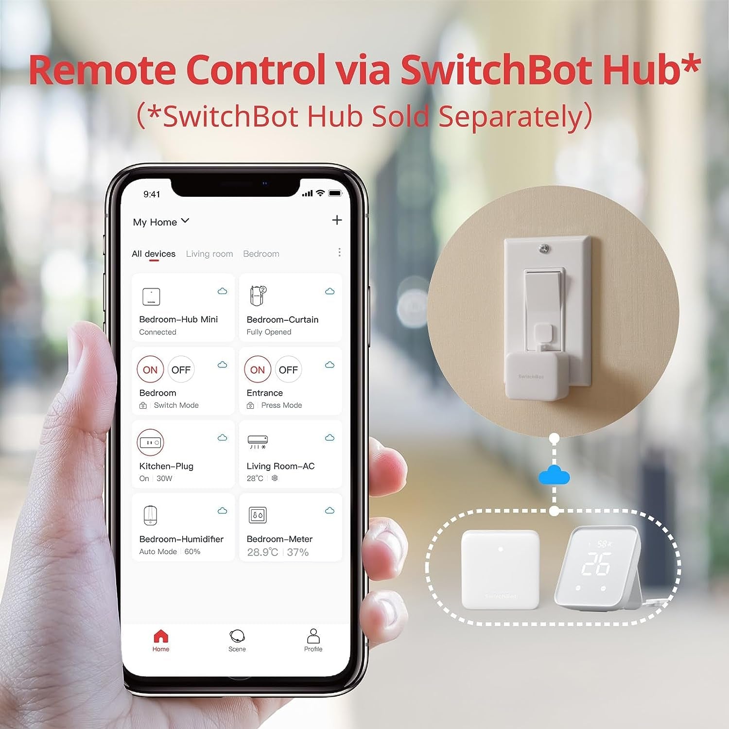 Switchbot Smart Bluetooth Switch Toggle - Machen Sie Schalter Intelligent, App- Und Timer-Steuerung, Fügen Sie Switchbot Hub Mini Hinzu, Um Es Mit Alexa, Google Home Und IFTTT Kompatibel Zu Machen