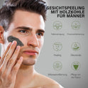 Charcoal Salicylic Acid Face Scrub for Men, Gesichtspeeling Für Männer, Reduziert Mitesser, Akne, Verstopfte Poren, Ölkontrolle, Rasurvorbereitung Für Männer, Mit Gesichtsreinigungsbürste