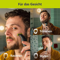 PHILIPS Oneblade Pro 360 Face & Body - Elektrischer Rasierer, Trimmer & Bodygroomer, 2X 360 Klingen, Präzisionskamm, 2X Körperaufsätze, Reisetasche, Für Gesicht & Körper (QP6552/30)