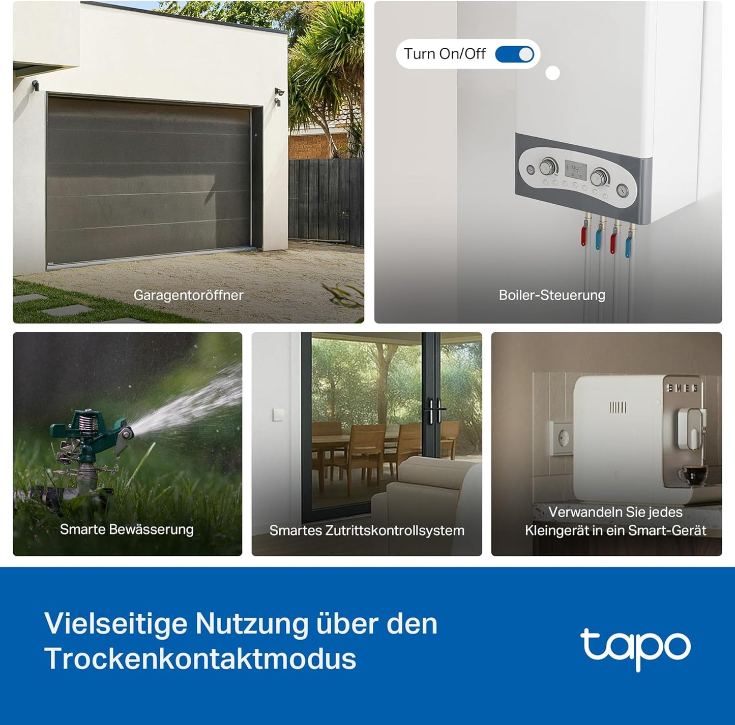 Tapo S110E WLAN Und Bluetooth Smart Relaisschalter, Dry/Wet Contact, 1 Kanal, 10A, Lichtschalter, Garagentoröffner, Energieerfassung, Kompatibel Mit Alexa, Matter, Kein Hub Erforderlich