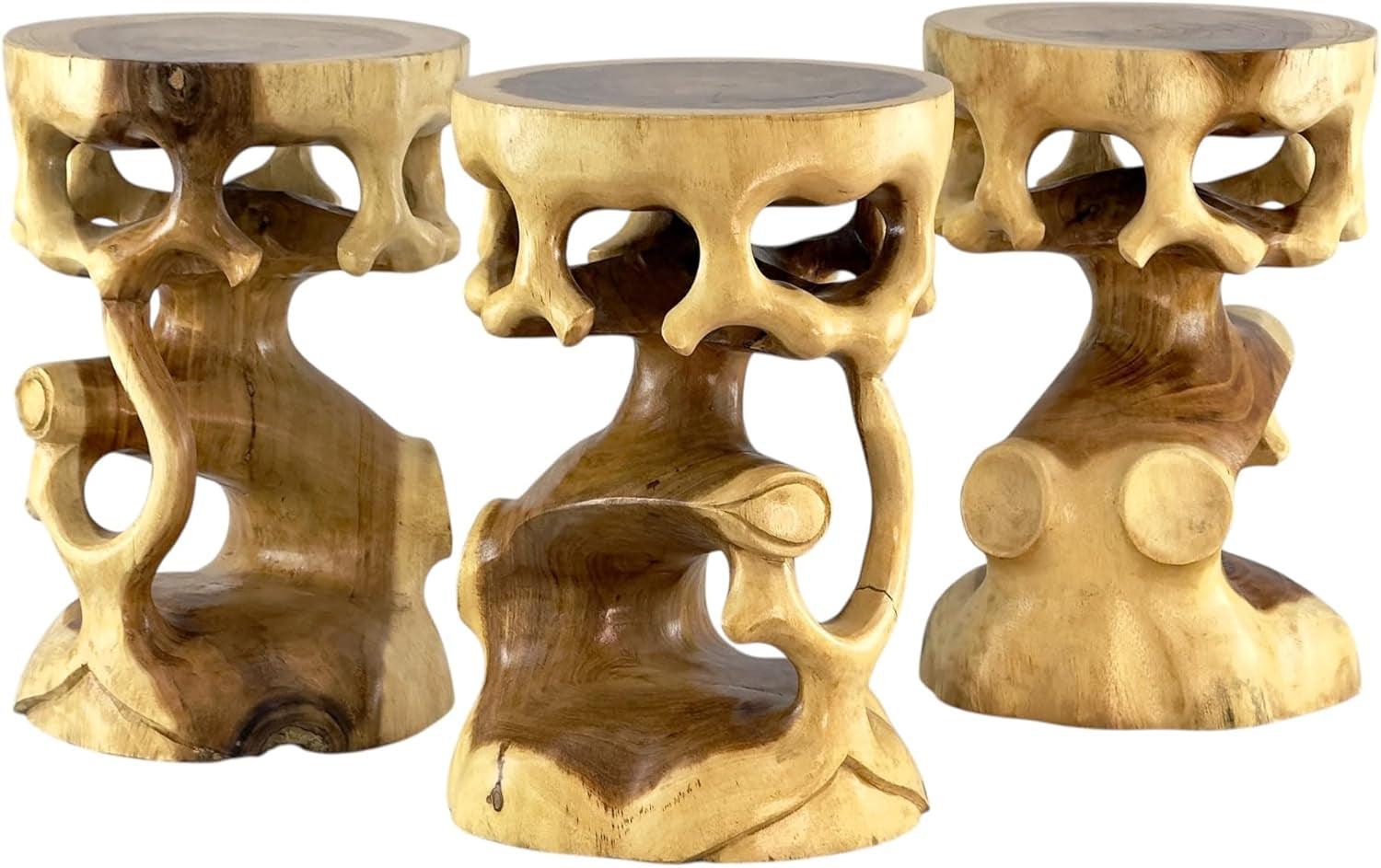 Holzhocker Rund Natur Holz Hocker Möbel Ca. 40 Cm Blumenhocker Massiv Unikat Beistelltisch Ablagetisch