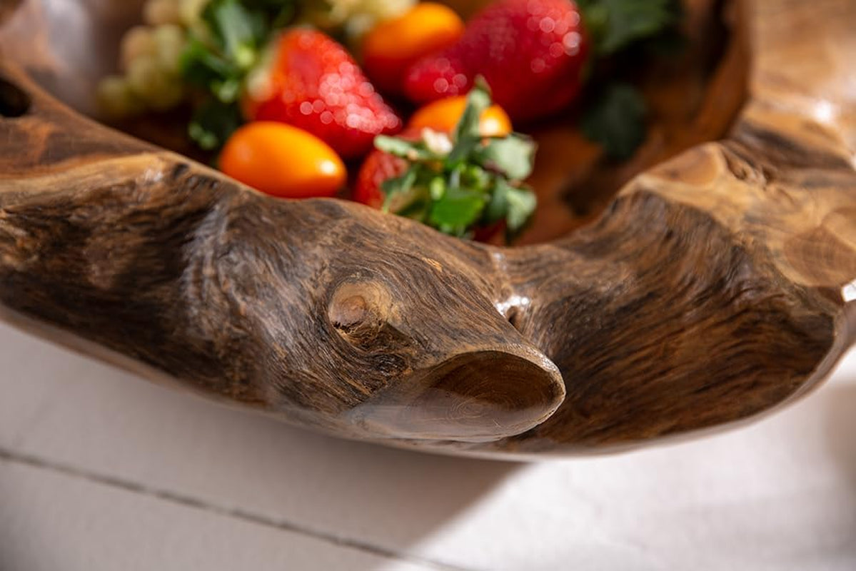 Massive Schale NATURE ROOT - 40Cm - Natur - Teakholz Wurzelholz