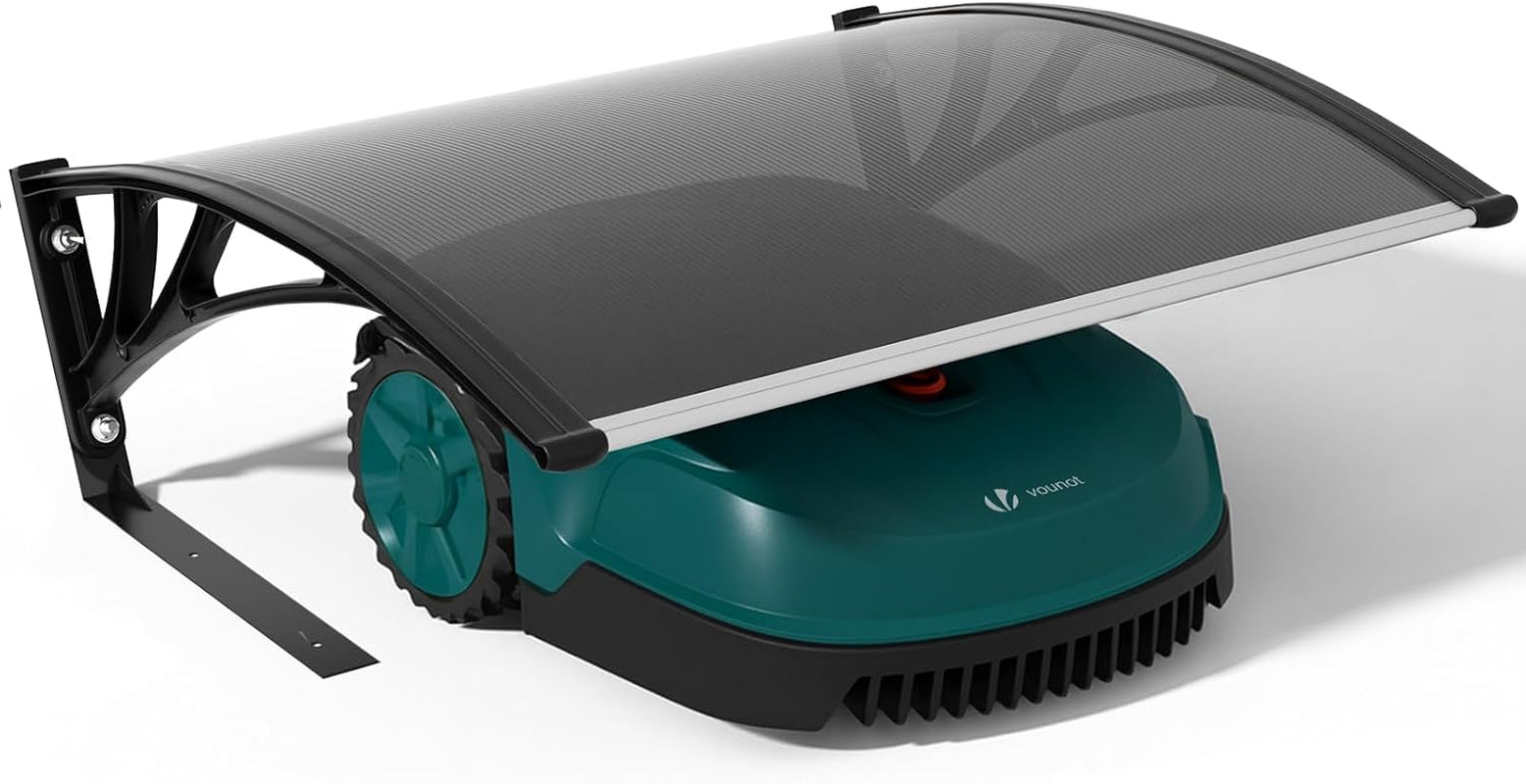 VOUNOT® Mähroboter Garage, Rasenmäher Rasenroboter Carport Überdachung Mit Metallfüßen, Wetterfest, Schutz Vor Laub, Uv-Schutz, 104×80×50 Cm, Grau