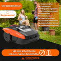 YARD FORCE Compact 300RBS, Mähroboter Bis 300 Qm Rasenfläche, Iradar, Ultraschallsensoren, Bürstenloser Motor, Einfache Bedienung, Bluetooth- Und App-Steuerung, 30% Steigung, 20V / 2,0Ah Li-Ion Akku