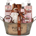 BRUBAKER Cosmetics Bade- Und Dusch Set Kokosnuss & Erdbeer Duft - 10-Teiliges Geschenkset in Vintage Wanne