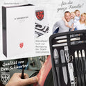 DREI SCHWERTER - 16-Tlg. Maniküre Pediküre Set 'Cinisello' Hochwertiges Nageletui Aus Echtleder Für Die Hand- Und Fußpflege Inhalt: Nagelschere, Nagelknipser, Pinzette Und Vieles Mehr!