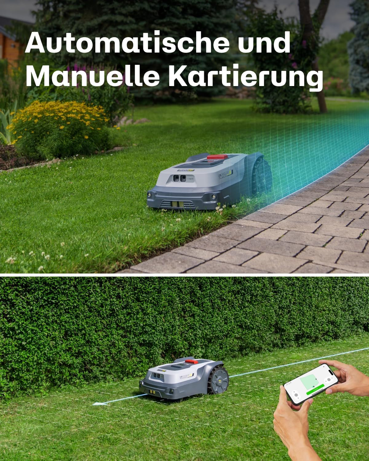 Mähroboter Ohne Begrenzungsdraht T1200Pro, Mit Upgraded RTK, Ki-Echtzeitige Hinderniserkennung, Individuelles Mähen