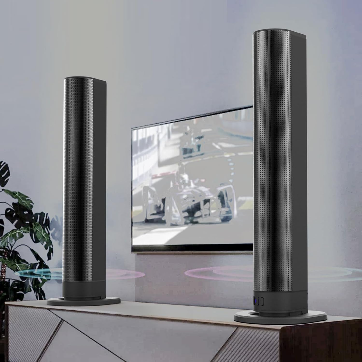 Bewinner 3D-Stereo-Heimkino-Soundbar Mit Bluetooth 5.3, 40W Tv-Soundbar Für Fernseher & PC, Kabelloses Surround Sound System Mit Reichweite Bis 10M