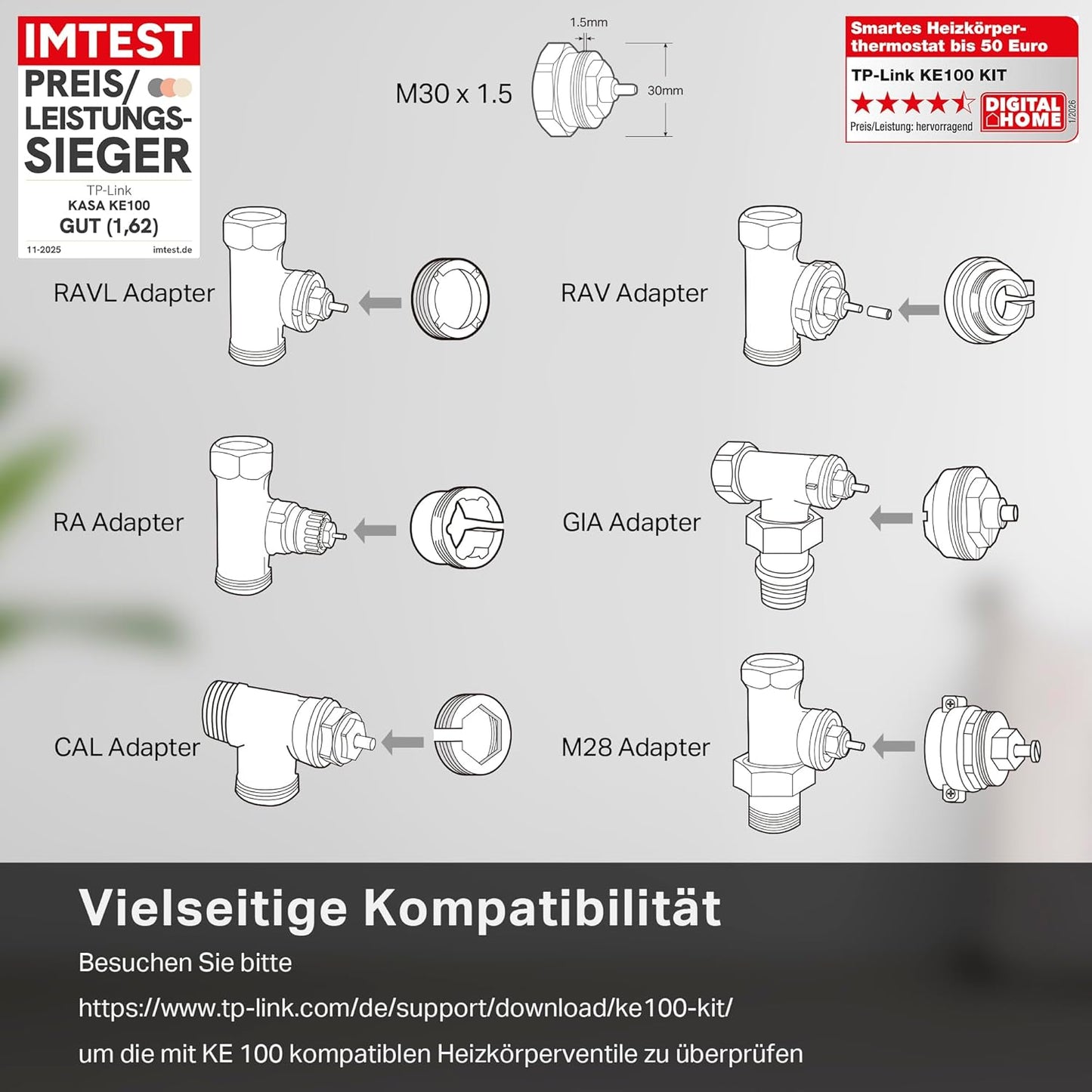 Tp-Link Kasa Smartes Heizkörperthermostat - Wifi Starter Kit, Inklusive 1 Thermostat Und 1 Hub, Heizungssteuerung (Kasa App, Geofencing, Fensteröffnungserkennung), Matter, Alexa