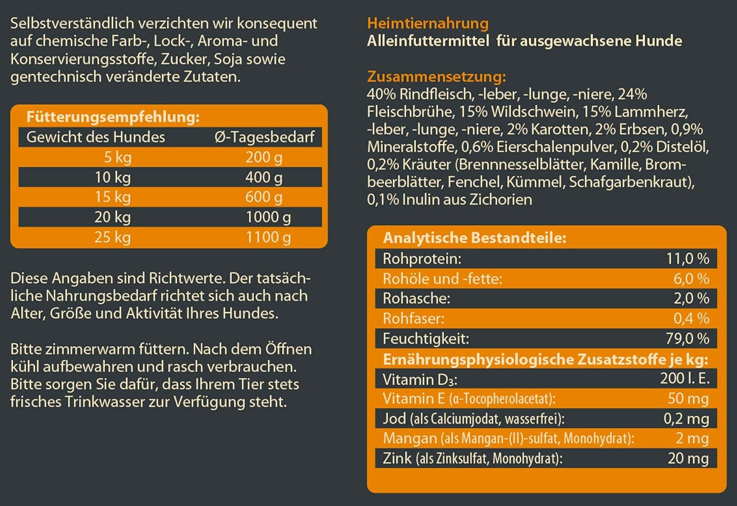 Dehner Wild Nature Hundefutter Unterholz, Nassfutter Getreidefrei / Zuckerfrei, Für Ausgewachsene Hunde, Wildschwein, 6 X 800 G Dose (4.8 Kg)