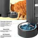 Gardner Pet Automatischer Futterspender Für Katzen/Hunde 2 Näpfe(3L*2), Futterautomat Katze Und Wasserspender Hund Mit Edelstahlschüssel, Ohne Strom, BPA Frei, Gravitation Katzenfutter Automat (Grau)