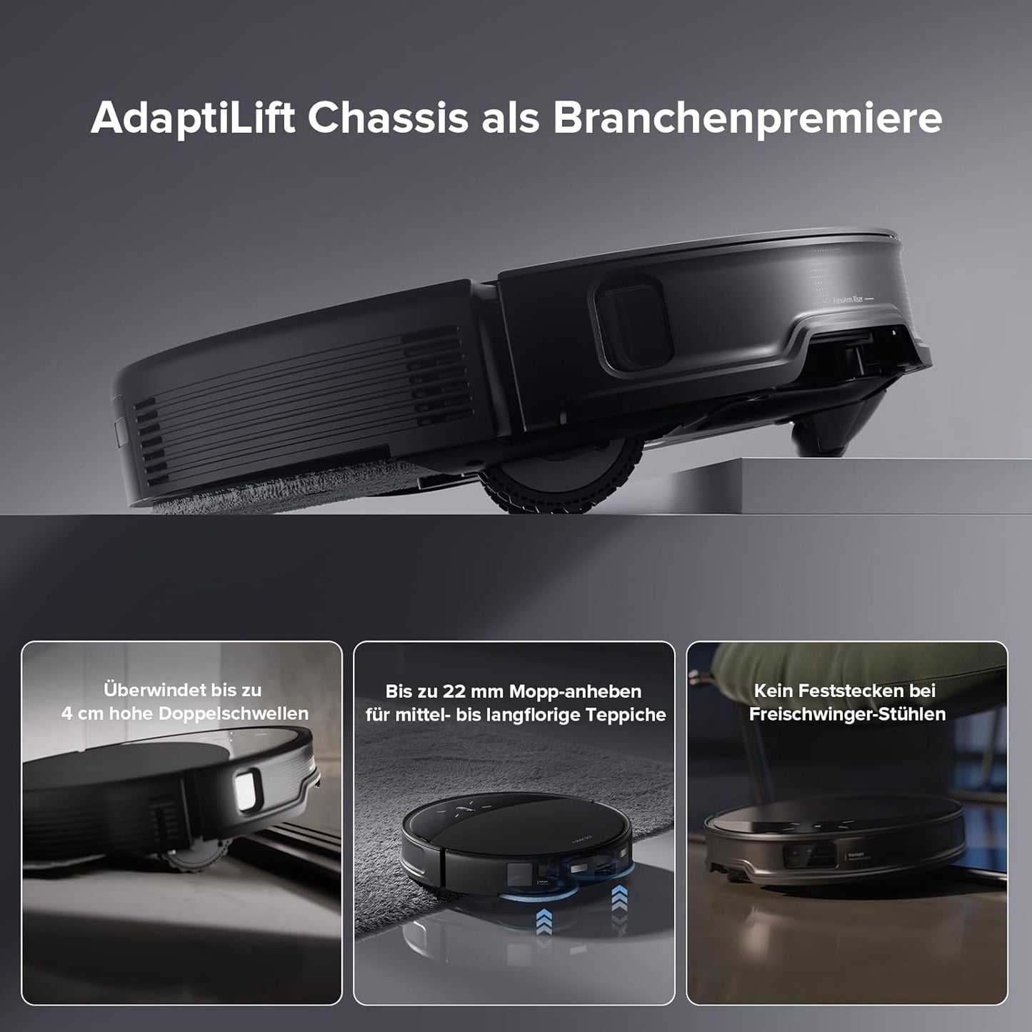 Roborock Saros 10R Saugroboter Mit Wischfunktion&Angebbarem Wischmopp, 22,000 Pa, 7,98Cm Ultra-Slim Design, Starsight System 2.0, Zero-Tangle System