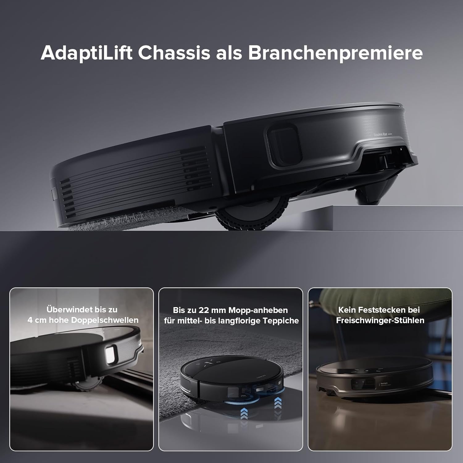 Roborock Saros 10R Saugroboter Mit Wischfunktion&Angebbarem Wischmopp, 22,000 Pa, 7,98Cm Ultra-Slim Design, Starsight System 2.0, Zero-Tangle System