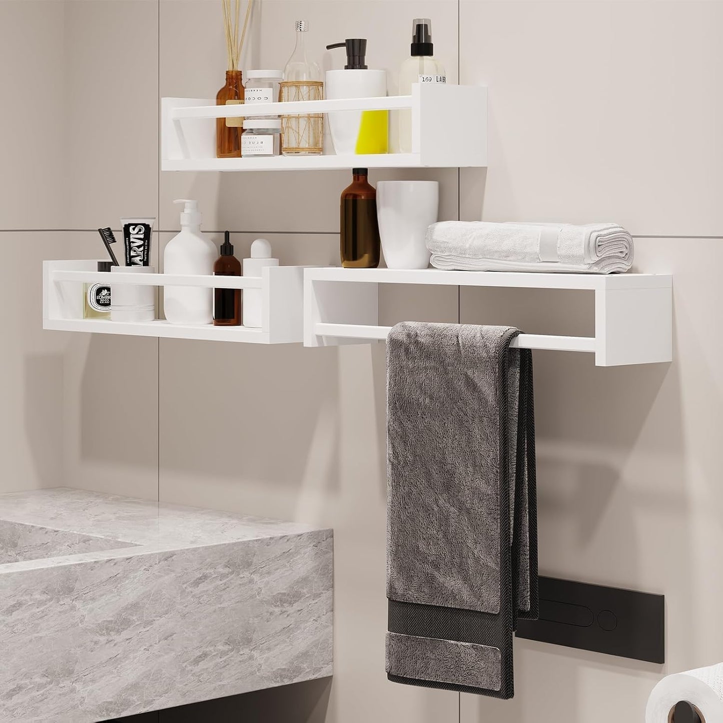 Bücherregal Für Kinder, 41.5Cm Schweberegale Wandregal Für Wand 3Er-Set, Baby-Kinderzimmer-Dekoration, Massivholz, Wandregale Für Kinderzimmer, Schlafzimmer, Wohnzimmer, Badezimmer, Küche Und Mehr