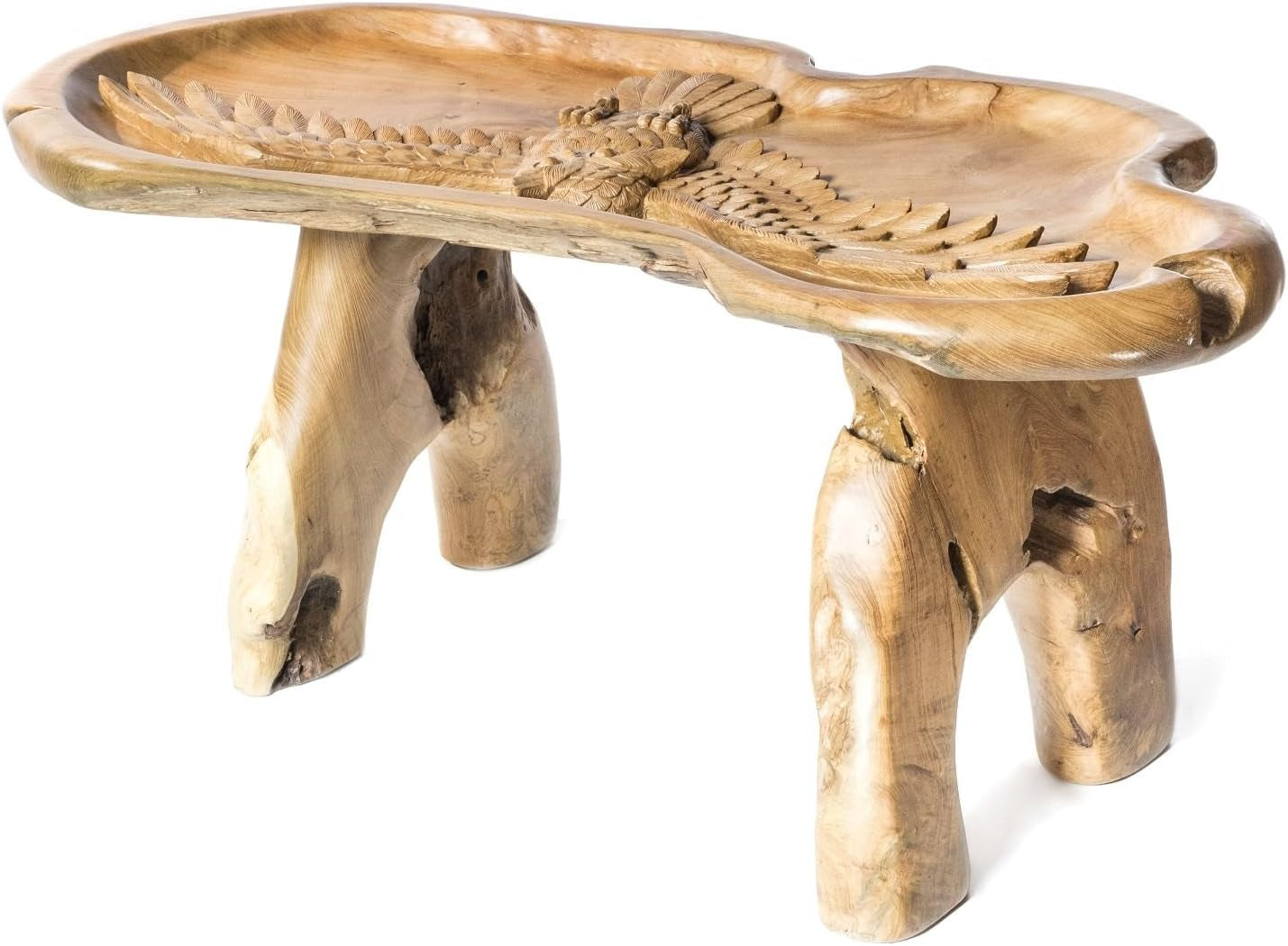 Windalf Couchtisch IDA L: 110 Cm Fliegende Eule Handarbeit Aus Wurzelholz