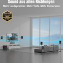 Hölzern 5.1.2CH Soundbar Für TV Geräte, 4 Surround-Lautsprecher, 400W Spitzenleistung, Heimkino Virtual Surround Soundsystem Sound Bar Mit 5.25'' Subwoofer, Arc/Optisch/Bt 5.3/AUX/USB, Hipulse N512