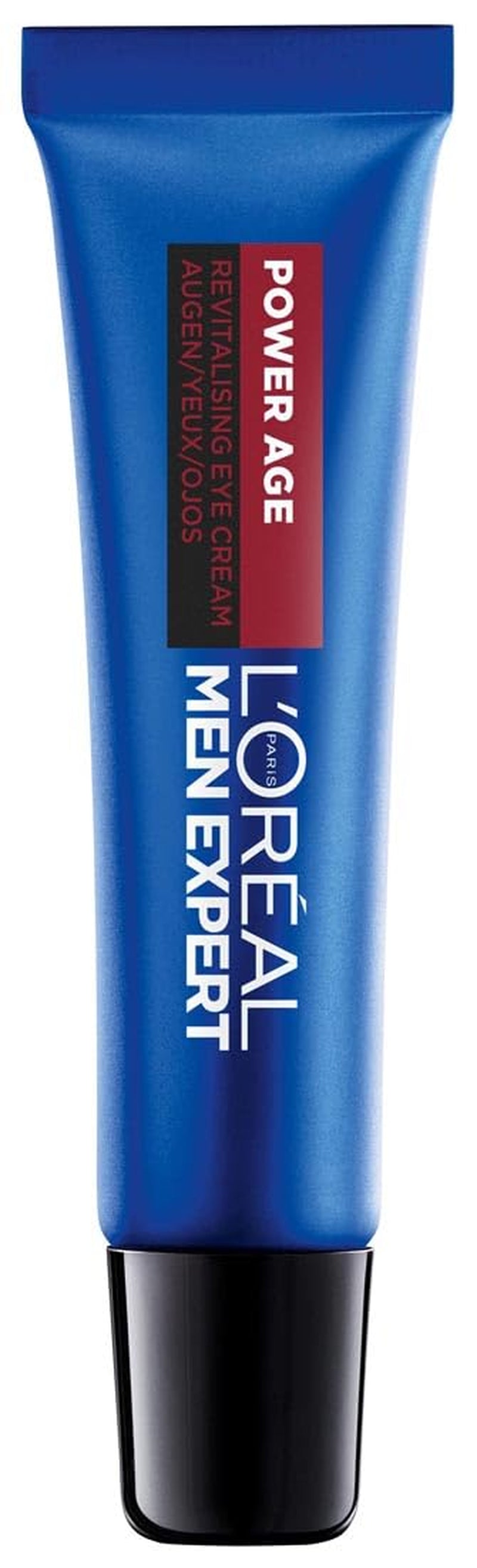 L'Oréal Men Expert Augencreme Gegen Falten Für Männer, Anti-Aging Augenpflege Für Müde Und Matte Haut, Herren Feuchtigkeitspflege Mit Hyaluronsäure, Power Age, 1 X 15 Ml