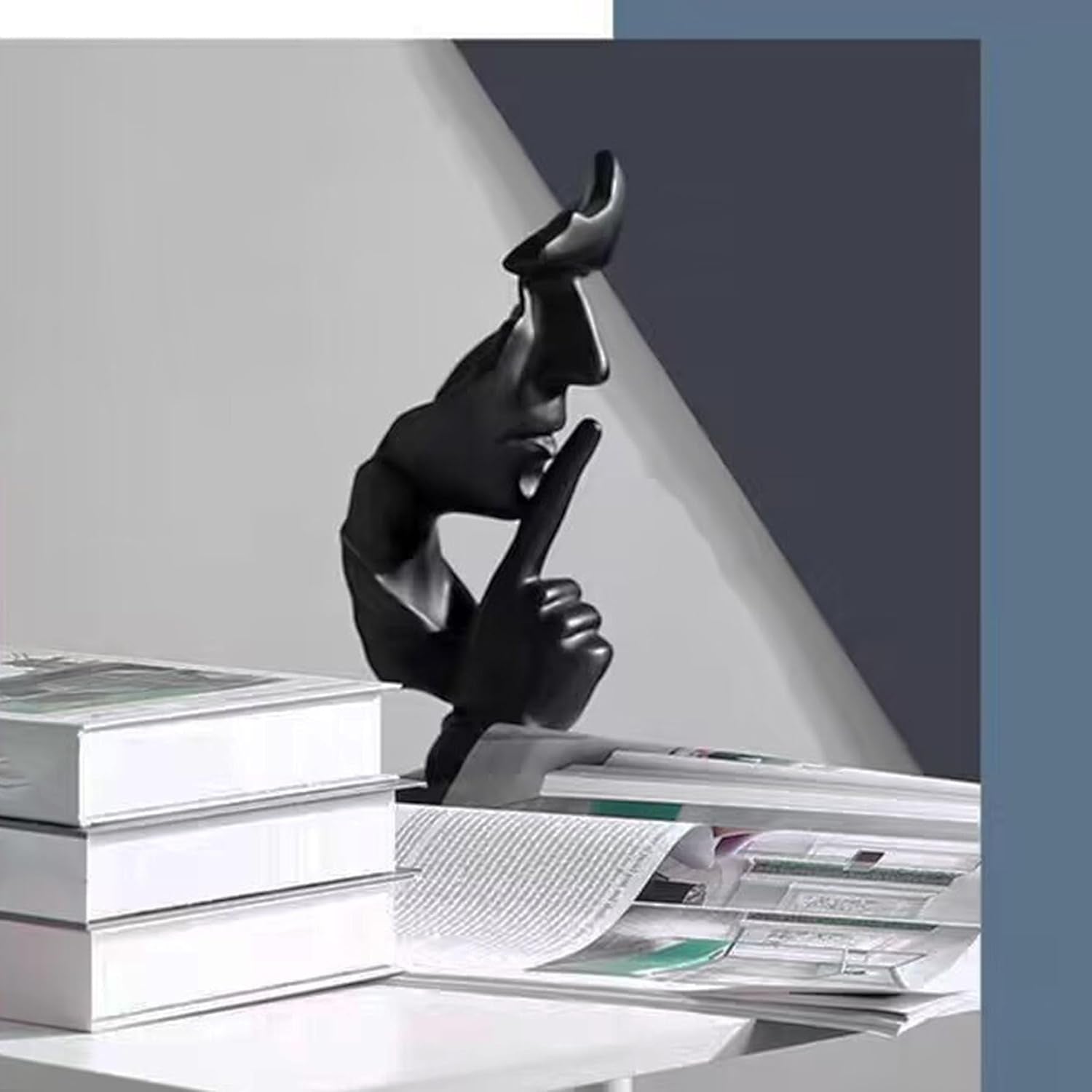 Skulptur Deko，Moderne Minimalistische Abstrakte Skulptur Handwerk Dekoration Wohnzimmer Weinschrank Schlafzimmer Zimmer Dekorationen Büro Dekoration (Schwarz)